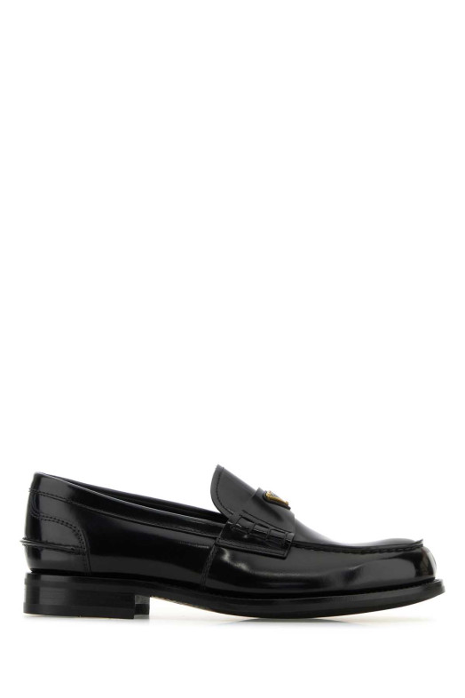 Black leather loafers Black PRADA (2DB223FX000055)