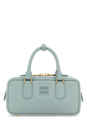 Powder blue leather Arcadie handbag MIU MIU (5BB142VOONACR3)