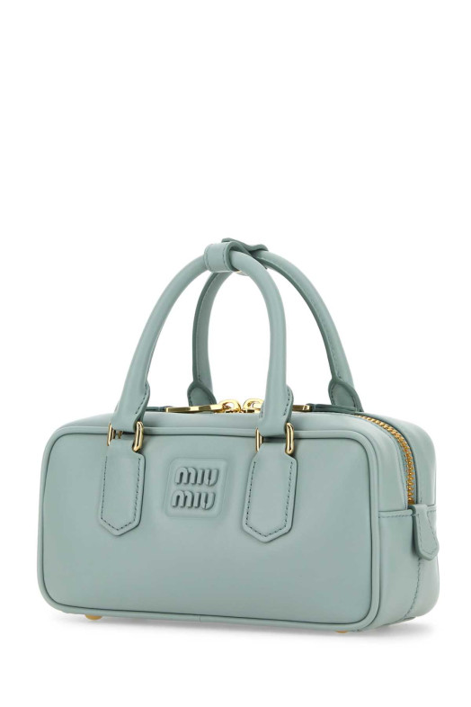 Powder blue leather Arcadie handbag MIU MIU (5BB142VOONACR3)