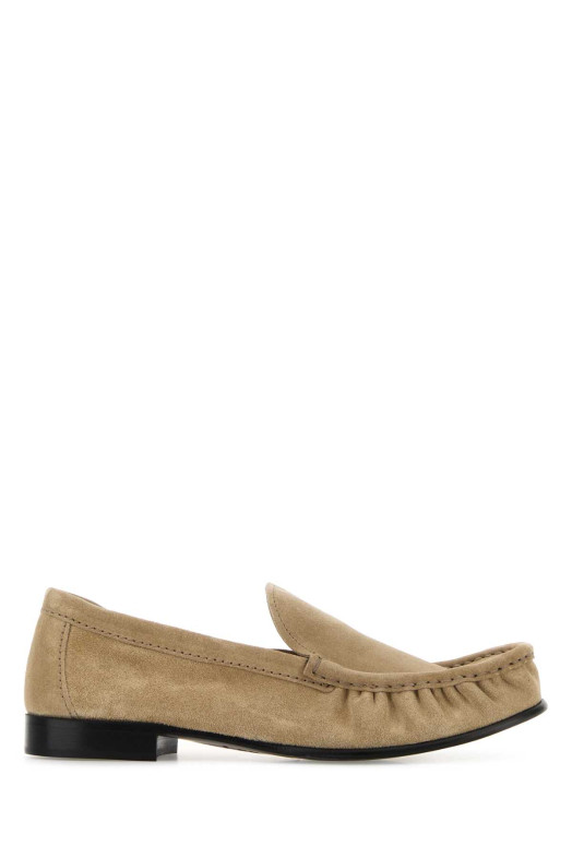 Лоферы из замши песочного цвета MIU MIU (5D499EF015054)