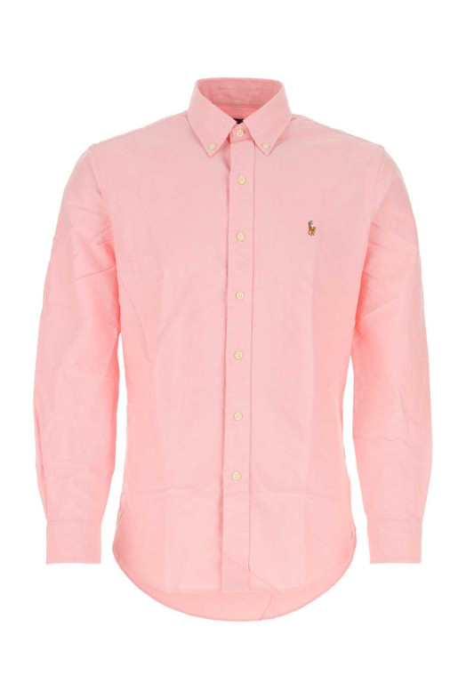 Рубашка оксфорд пастельно-розового цвета Blue POLO RALPH LAUREN (710792041)