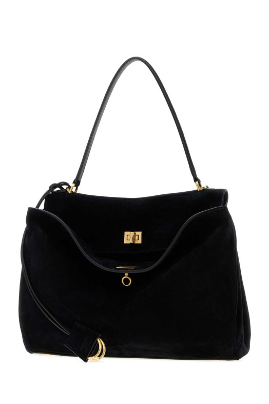 Black suede medium Rodeo handbag Black BALENCIAGA (7897722ACKO)