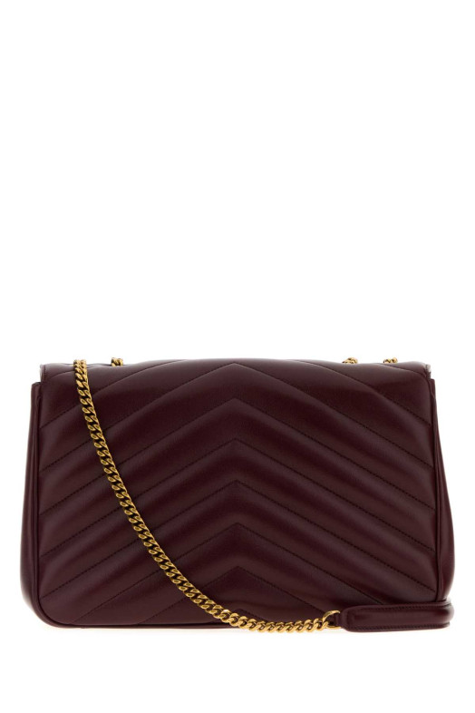 Большая кожаная сумка через плечо Lou Lou от SAINT LAURENT бордового цвета (803541AAEAX)