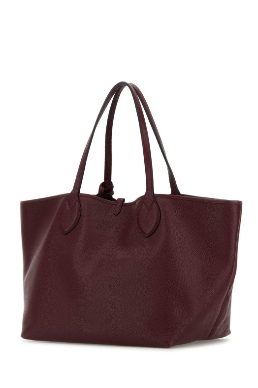 Двусторонняя кожаная сумка для покупок GUCCI бордового цвета (839112AAFEQ)
