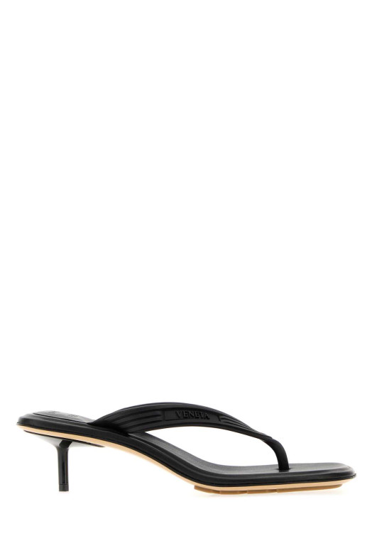 Black rubber Sampieri thong mules Black BOTTEGA VENETA (868251V00P5)