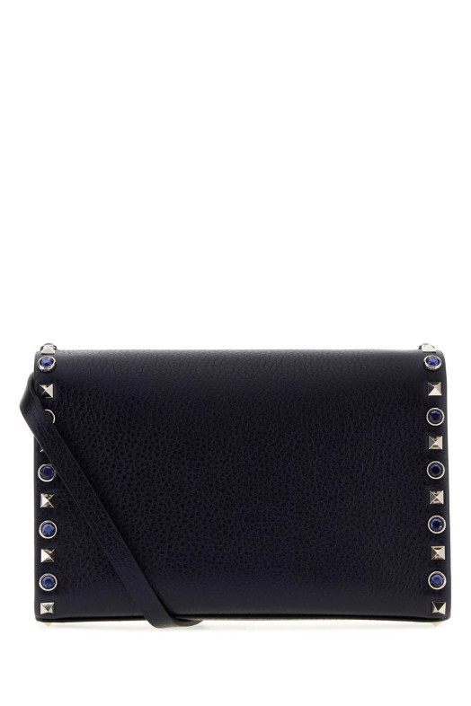 Темно-синя шкіряна сумка через плече Rockstud від VALENTINO GARAVANI (8W0B0181PAX)