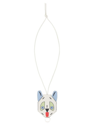 Брелок Futurist Cat из кожи с принтом, синий, LOEWE (C621232XQN)