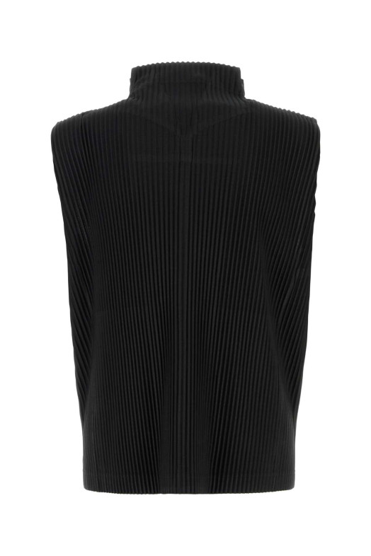 Черный полиэстеровый жилет для мужчин с плиссировкой ISSEY MIYAKE (HP66JE043) HOMME PLISSE' ISSEY MIYAKE
