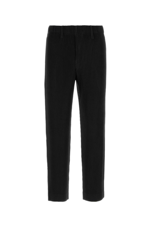 Black polyester pant HOMME PLISSE' ISSEY MIYAKE (HP67JF550)