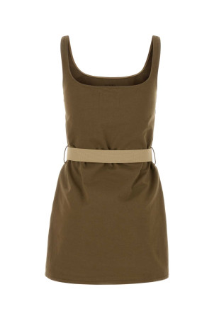 Khaki gabardine mini dress MIU MIU (MF6181SOOO19EK)