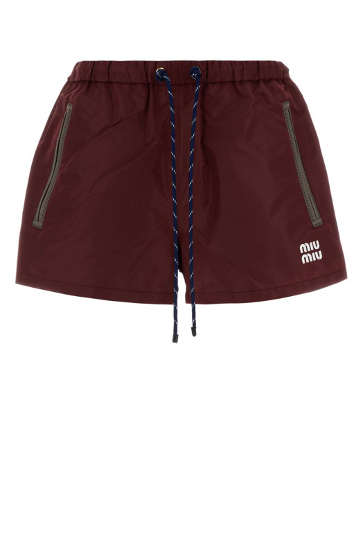 Burgundy tech fabric shorts MIU MIU (MP1809SOOO121I)