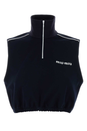 Midnight blue polyester blend top MIU MIU (MT2163SOOO14OA)