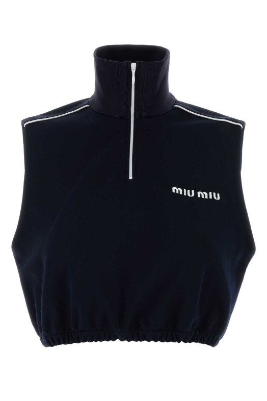Midnight blue polyester blend top MIU MIU (MT2163SOOO14OA)