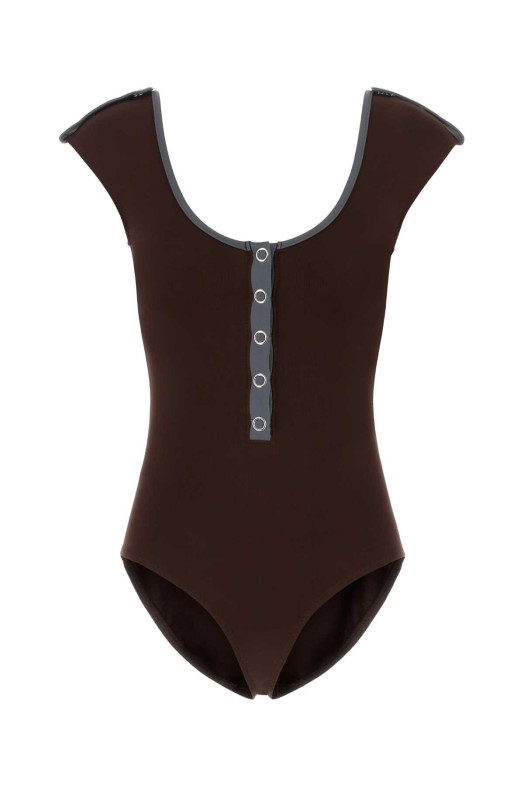 Chocolate stretch nylon Petra swimsuit Brown GIMAGUAS (PETRASWIMSUIT)