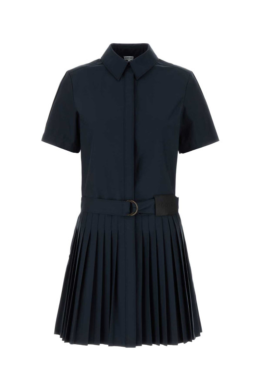 Navy blue cotton blend mini dress Black LOEWE (S359Y09XKP)