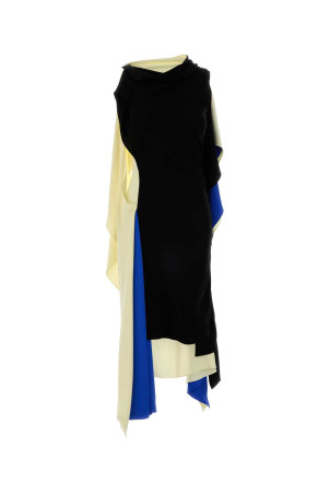 Multicolor stretch viscose dress Black LOEWE (S540Y09XVC)