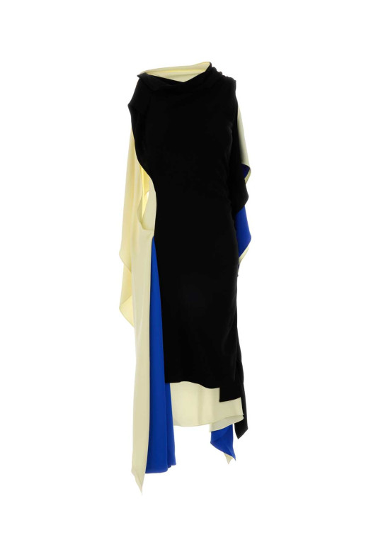 Multicolor stretch viscose dress Black LOEWE (S540Y09XVC)
