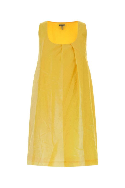 Yellow cotton blend mini dress Yellow LOEWE (S540Y09XVT)