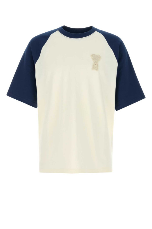 Ivory cotton t-shirt AMI (UTS379726)