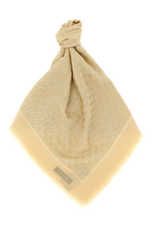 Шаль з ламе GG, бежева GUCCI 8100223G3489078