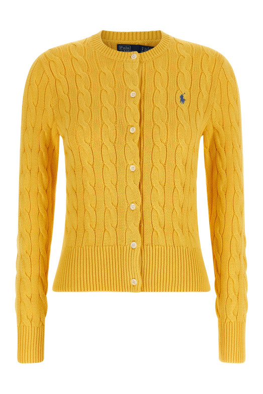Cotton cable cardigan Yellow