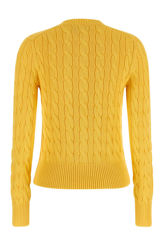 Cotton cable cardigan Yellow