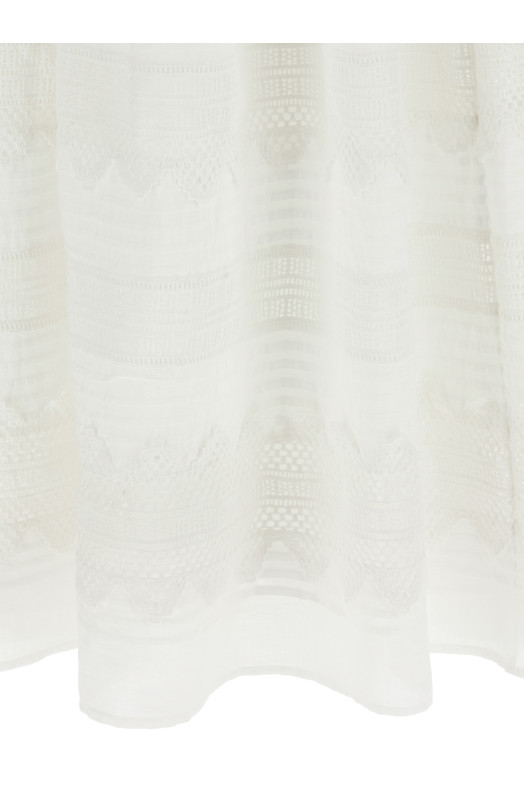 Lace insert dress White