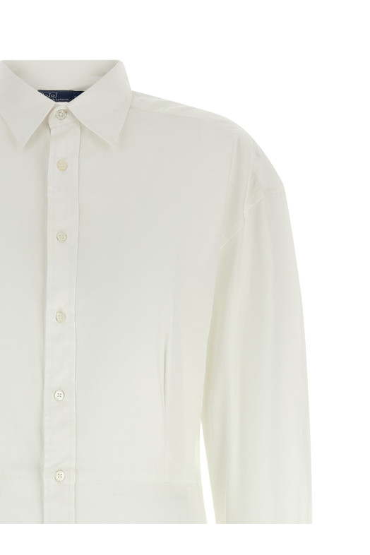 Openwork embroidery dress White