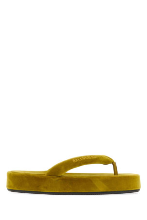 Mustard velvet Jet Lag thong slippers BALENCIAGA (869749WCDQ0)