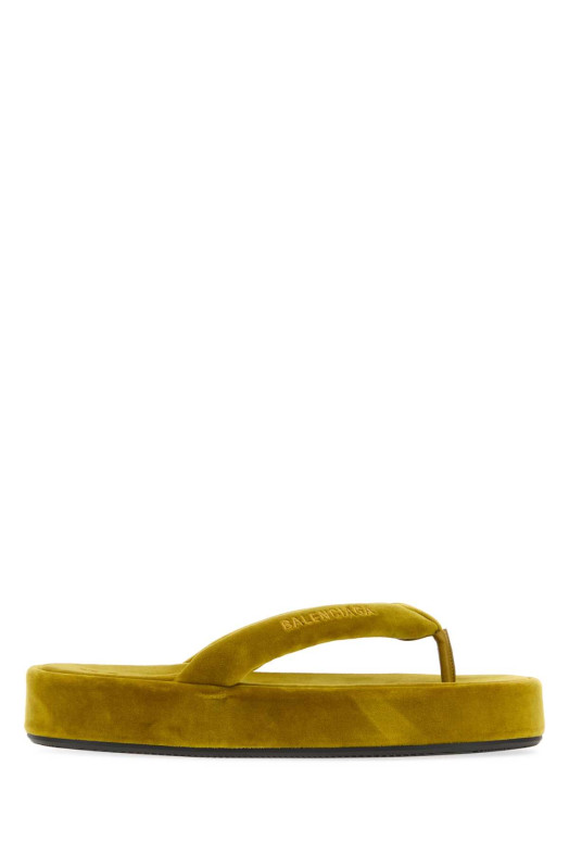Mustard velvet Jet Lag thong slippers BALENCIAGA (869749WCDQ0)