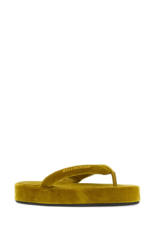 Mustard velvet Jet Lag thong slippers BALENCIAGA (869749WCDQ0)