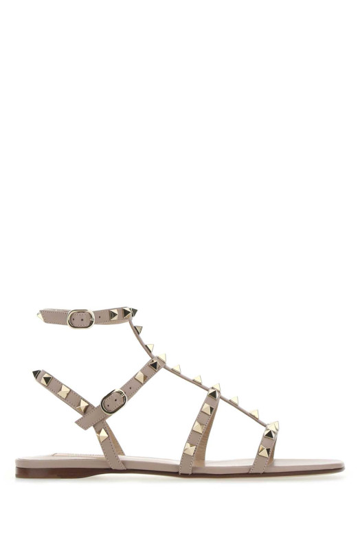 Antiqued pink leather Rockstud sandals Beige VALENTINO GARAVANI (9W2S0A05VOD)