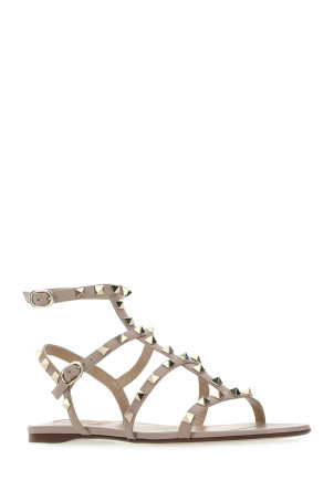 Antiqued pink leather Rockstud sandals Beige VALENTINO GARAVANI (9W2S0A05VOD)