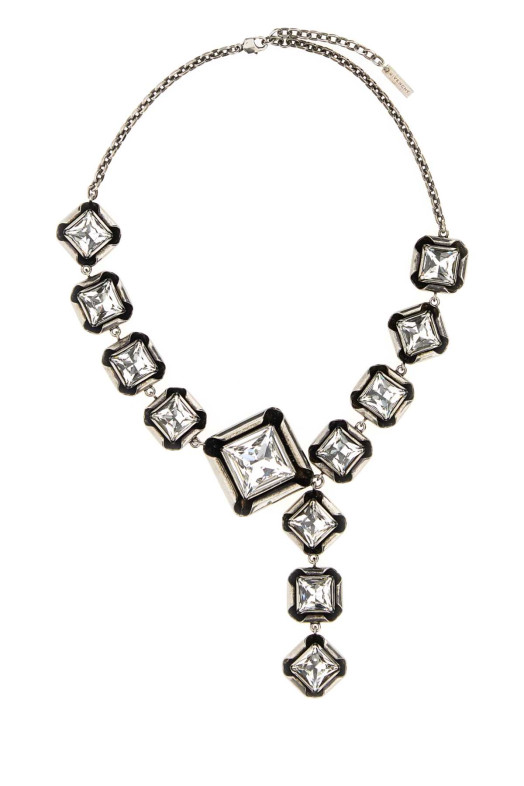 Silver metal Deconstructed Crystals necklace GIVENCHY (BF00TNF005)