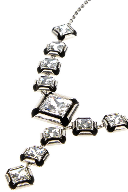 Silver metal Deconstructed Crystals necklace GIVENCHY (BF00TNF005)