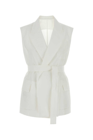 White cotton blend vest BRUNELLO CUCINELLI (M0F797758)