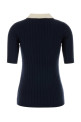Navy blue wool blend polo shirt BRUNELLO CUCINELLI (M14817205)