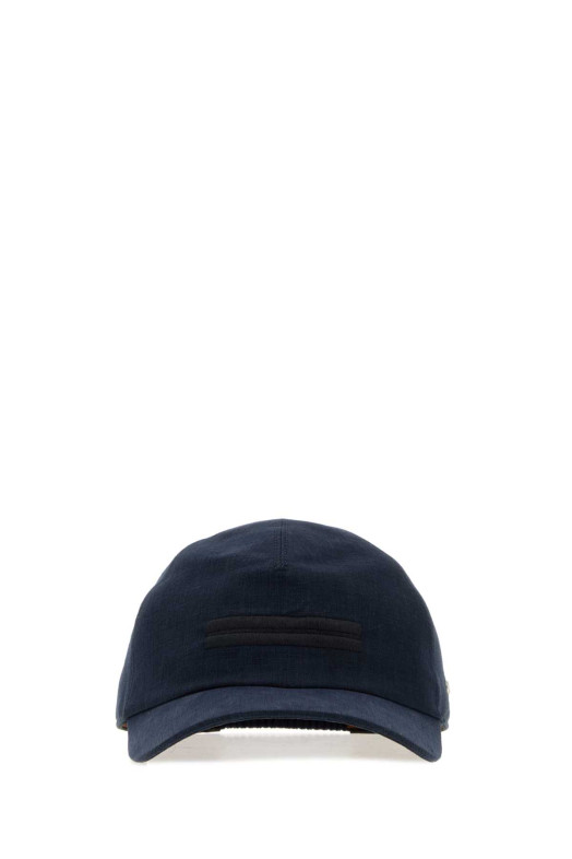 Navy blue linen baseball cap ZEGNA (RZ7I18HA7B7M)