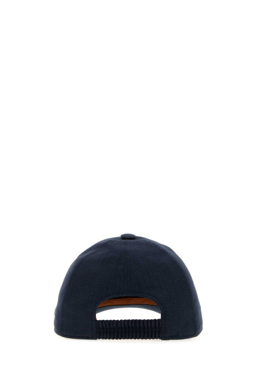 Navy blue linen baseball cap ZEGNA (RZ7I18HA7B7M)