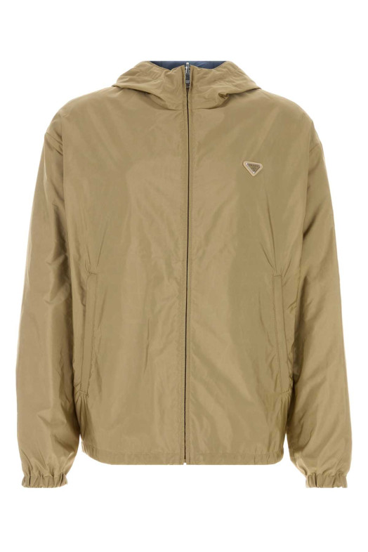 Двусторонняя ветровка из материала Re-Nylon цвета «верблюжий» от PRADA (SGD108SOOO1WQ9)