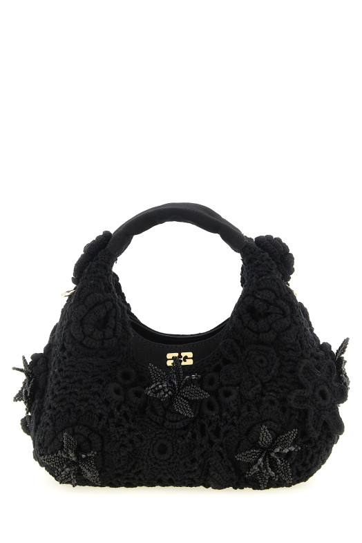 'Mini Hobo Crochet' handbag Black
