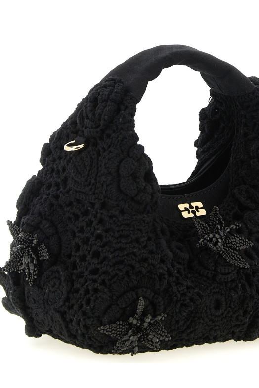 'Mini Hobo Crochet' handbag Black