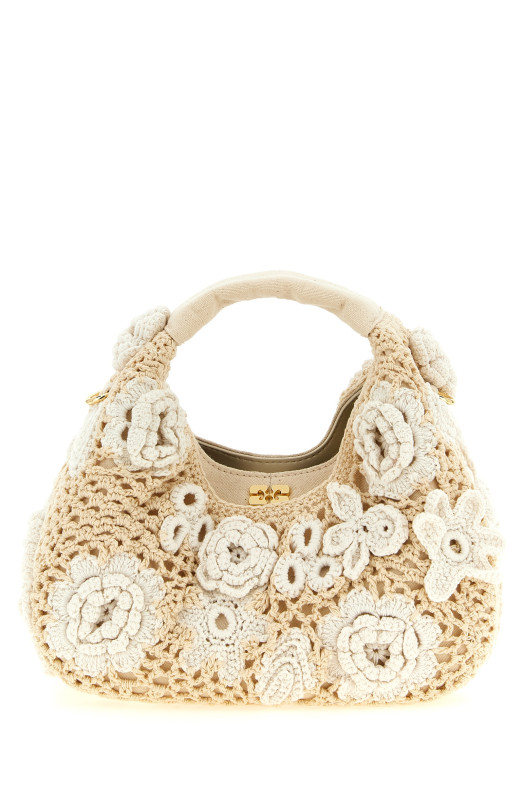 'Mini Hobo Crochet' handbag White