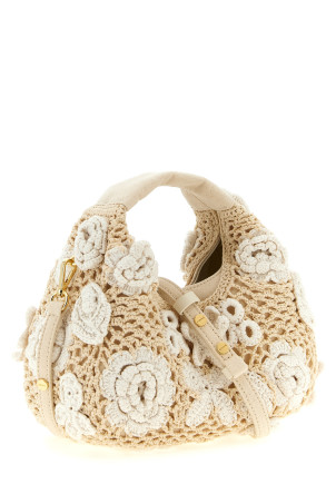 'Mini Hobo Crochet' handbag White