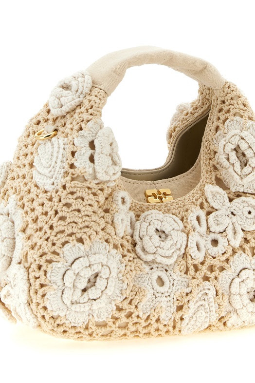 'Mini Hobo Crochet' handbag White