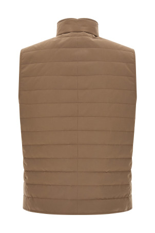 Стеганый жилет бежевого цвета BRUNELLO CUCINELLI MM4791451CIL56
