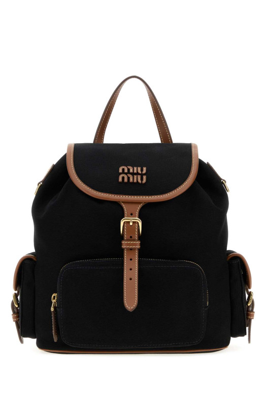 Black canvas backpack MIU MIU (5BZ042VOOM2IBQ)
