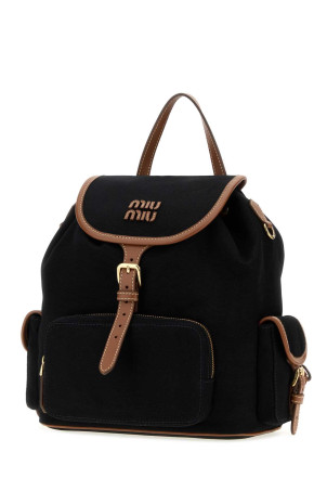 Black canvas backpack MIU MIU (5BZ042VOOM2IBQ)