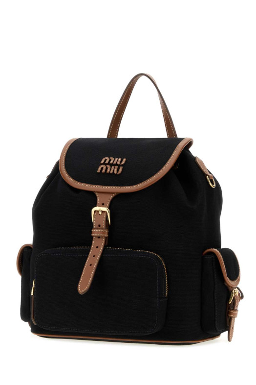 Black canvas backpack MIU MIU (5BZ042VOOM2IBQ)