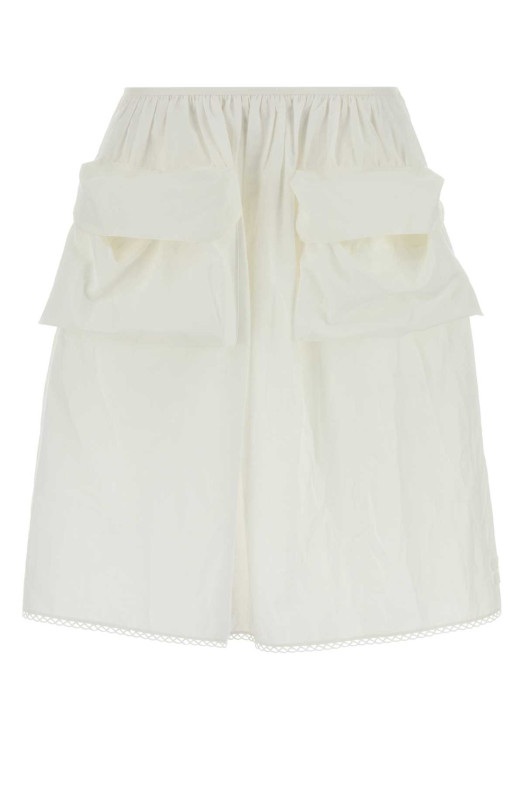 White cotton blend skirt Black MIU MIU (MG2592SOOO163M)